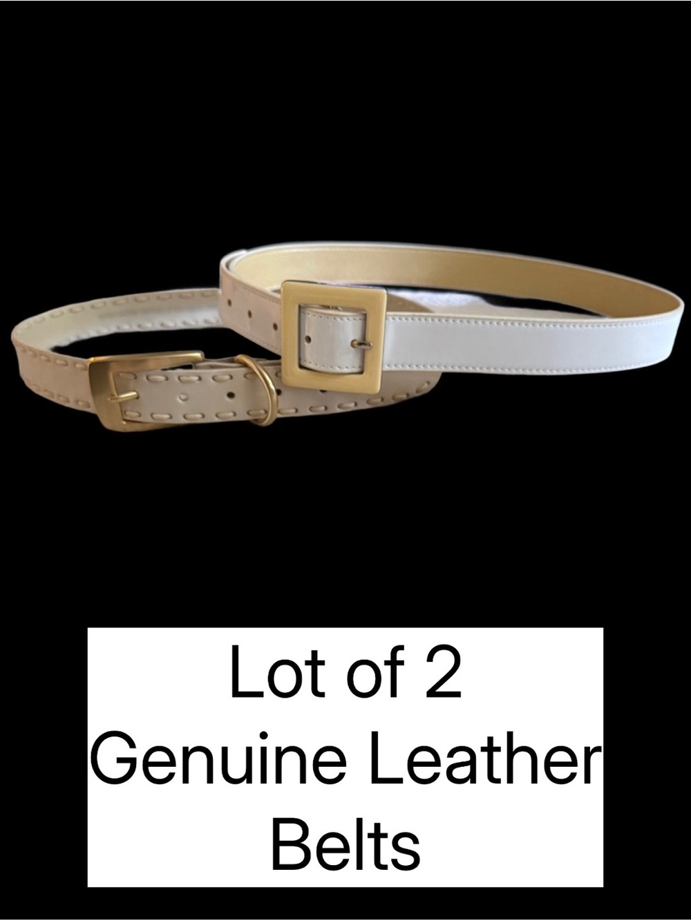 Lot of 2 Belts Genuine Leather Belts - Medium